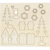 Image de CC DIY Houten Figuren Huis Bomen Hert l: 15,5cm b: 17cm