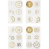 Image de Stickers - Cijfers 1 tm 24 - Advent - Kerst - Goud En Wit - Diameter Cijfer 4cm - Vivi Gade - 1 Set Cijfers