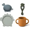 Image de Dino Blue Multi Mix Silicone Eetset | Liewood