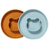 Image de Liewood - Set van 2 siliconen borden - Mr Bear - Sea Blue en Mustard