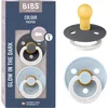 Image de BIBS Colour Glow Fopspeen - 0-6 mnd - 2-pack - Rond - Iron/Baby Blue