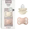 Image de BIBS Supreme Speen verpakking van 2 stuks. BPA-vrij, Symmetrische speen. Siliconen, Gemaakt in Denemarken. Maat 1 (0-6 maanden), Ivory / Blush
