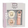 Image de BIBS   Pacifier & Clip Gift Set   Blush - Rond   2 Fopspenen + Fopspeenkoord   Maat 1