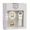 Image de BIBS   Pacifier & Clip Gift Set   Ivory - Rond   2 Fopspenen + Fopspeenkoord   Maat 1