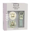 Image de IBS   Pacifier & Clip Gift Set   Sage - Rond   2 Fopspenen + Fopspeenkoord   Maat 1