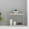 Image de Opbergrek - Dubbel Plank, Staal, Zand 30x15x31cm | House Nordic | Beige - Metaal