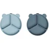 Image de Liewood Stacy Zuignap Vakjesbord - 2 Stuks - Sea Blue / Whale Blue