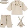 Image de Konges Sløjd Gerd goes to bed - Pyjama set met konijnknuffel en oogbedekking voor babypop - Seedpearl