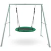 Image de HyperMotion Kinderschommel 3+ met lattenbodem en touwen, in hoogte verstelbaar, belastbaar tot 150 kg, zitdiameter 102 cm, groen
