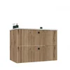 Image de Hangende Badkamerkast TIGO 80 2S met Wastafel en 2 Lades | Kleur: Evoke Eiken | Maat: 80x47x59 cm