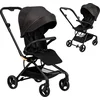 Image de MoMi ADELLE Kinderwagen - 360° Draaibare Zitting - Omkeerbaar Zitje - Verstelbare Rugleuning - Tot 22 kg - Zwart Goud