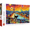 Image de Trefl legpuzzel Cat in Paris - 1000 stukjes - kleurrijk Parijs puzzelplezier.