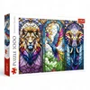 Image de Trefl puzzel dieren glas-in-lood 1000 stukjes kleurrijk speelgoed.