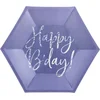 Image de Borden Happy Birthday blauw / Zilver (6 stuks),