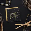Image de PartyDeco - Servetten - Happy New Year Zwart (20 stuks)