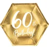 Image de Borden 60th birthday goud (6 stuks)