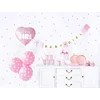 Image de 49 delige roze partyset, bordjes, bekers, servetten, rietjes, ballonversiering en slinger