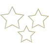 Image de Hangers Sterren Hout Goud Glitter - 3 stuks
