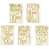 Image de PartyDeco Letter Stickers - Goudkleurige letters en tekens - 5 vellen