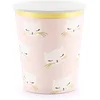 Image de PARTYDECO - 6 kartonnen roze en witte katten bekers