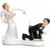 Image de PartyDeco trouwfiguurtje - 13 cm - caketopper bruidspaar - met vishengel - Bruidstaart figuren