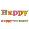 Image de PARTYDECO - Veelkleurige Happy Birthday slinger