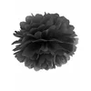 Image de PARTYDECO - Zwarte papieren tissue pompon om op te hangen 25 cm