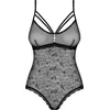 Image de Obsessive body met Rozen Motief en Open Kruis   Erotische Body   Maat L/XL   Zwart