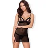Image de Obsessive Nachtjurk met Half Open Cups Inclusief String   Erotische Jurk   Maat S/M   Zwart