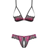 Image de Obsessive Tulia BH & Open Kruis String - Erotische Lingerieset - Maat L/XL - Rood
