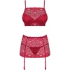 Image de Obsessive Lividia Jarretel Set - Jarretelset - Maat S/M - Rood