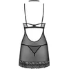 Image de Obsessive - Donarella Chemise & Thong Lingerie set - XS/S - Zwart