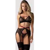 Image de Obsessive - Novenes 3 Piece Set Lingerie set - Zwart