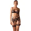 Image de Obsessive - Nuites 3 Pcs Set Lingerie set - S/M - Zwart