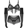 Image de Obsessive - Rossay 4-delige Open Set - Zwart