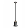 Image de Zwarte hanglamp BOLERO met hout, Scandinavische stijl, E27