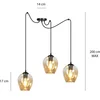Image de Emibig Malmo amberkleurige 3L pendel E27 decentraliseerbaar - Perfect voor sfeervolle verlichting in elke ruimte