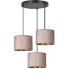 Image de Emibig Norddjurs 3 lamps hanglamp roze rond kappen 3x E27 - Perfect voor een sfeervolle inrichting