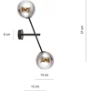 Image de Emibig Kalundborg wandlamp met 2 zwarte glazen bollen E14 - Perfect voor sfeervolle verlichting in elke ruimte