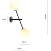 Image de Emibig Hedensted wandlamp met 2 wit ronde glazen bollen E14 - Creëer een sfeervolle ambiance in uw ruimte