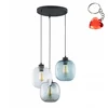 Image de ELIO 3184 Hanglamp - Modern Zwart/Blaw Metala & Glas (E27)
