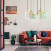 Image de Marco Green Hanglamp - 6xE27 - Mix Kleuren Glas - Zwart/Goud