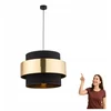 Image de CALISTO 4376 Hanglamp - Stijlvol Zwart, Goud & Geel Metaal