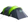 Image de Peme Bojan Koepeltent Tent voor 4 personen, Zwart en groen, 2 ingangen, 2 slaapruimtes, waterdicht, moskitiera, groot voorportaal