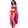 Image de Rode Top en Legging Set met Gouden Accessoires