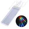 Image de Maclean - Solar Led Lampen 2,4 m - 144 led`s - led-stand - Solar LED Icicle Fairy Lights - RGB Lichtgordijn - 800 mAh Li batterij - vallende ijspegels