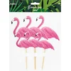 Image de PARTYDECO - 6 flamingo prikkers 23 cm voor taarten