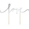 Image de PartyDeco Cake Topper Love Zilver