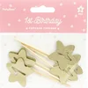 Image de PartyDeco Cupcake Toppers 1st Birthday Gouden Sterren Set/6
