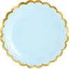 Image de Papieren Gebaksborden - Blauw met metallic gouden randje (6 stuks) - Partydeco